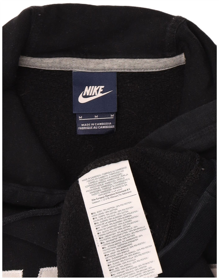 Мужской джемпер с капюшоном с рисунком Nike, средний черный, хлопковый