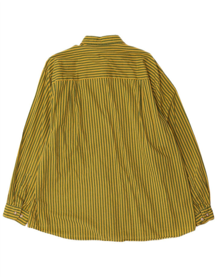 REEMARC Мужская рубашка XL из хлопка в зеленую полоску