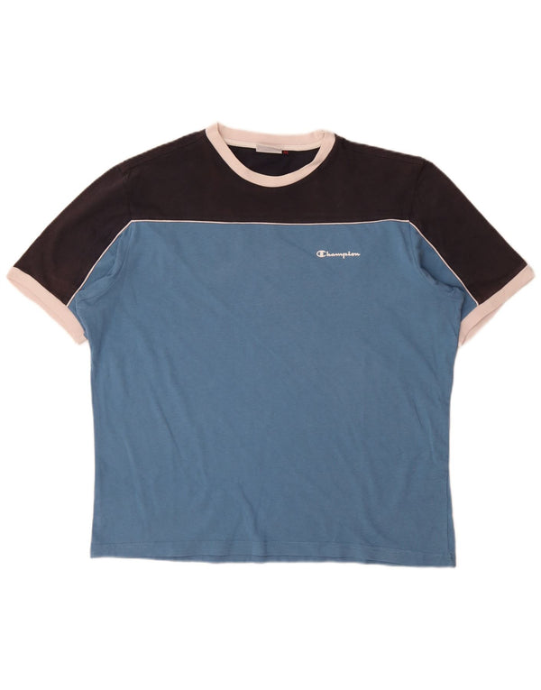 Мужская футболка Champion Top XL, синяя, хлопок с цветными блоками