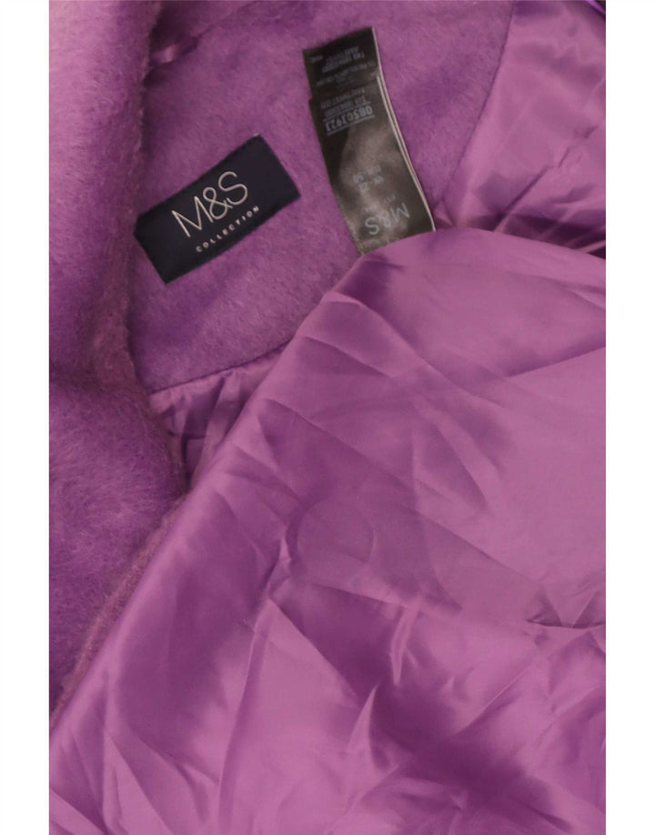 Женское пальто Marks & Spencer UK 22 3XL фиолетовое из полиэстера
