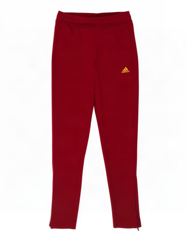 Adidas Girls Aeroready Tracksuit Trousers 11-12 Years Burgundy Polyester