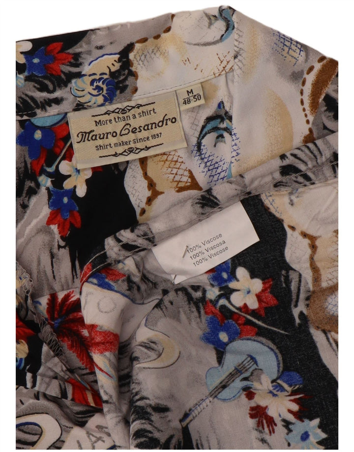 MAURO GESANDRO Мужская рубашка с рисунком IT 48/50 Средняя Разноцветная Гавайская