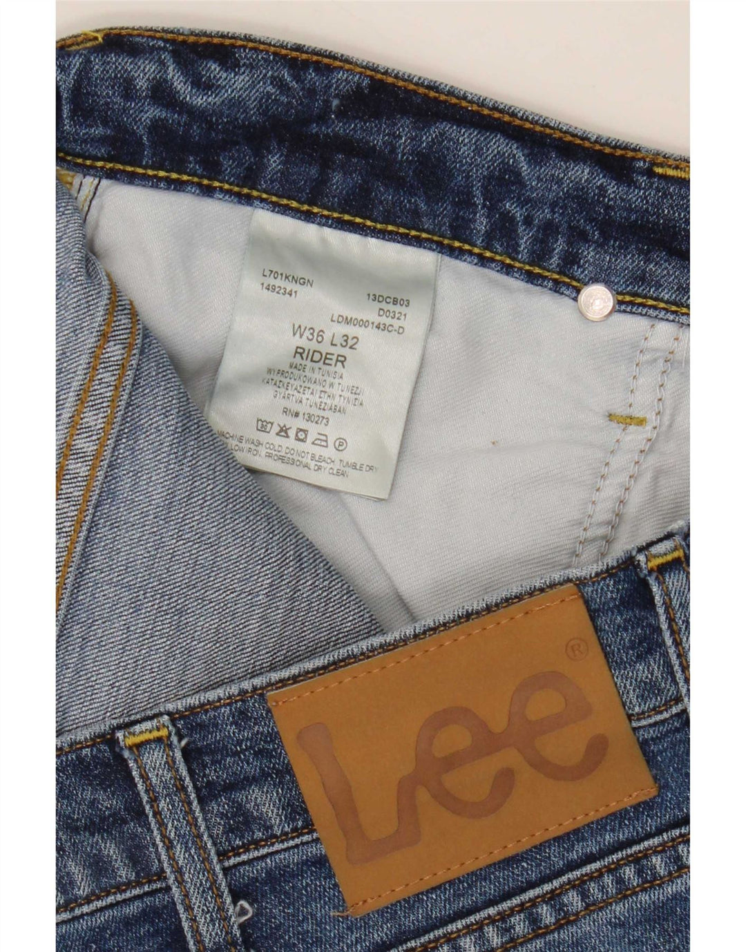 Мужские джинсы Lee Rider Slim W36 L32, синий хлопок