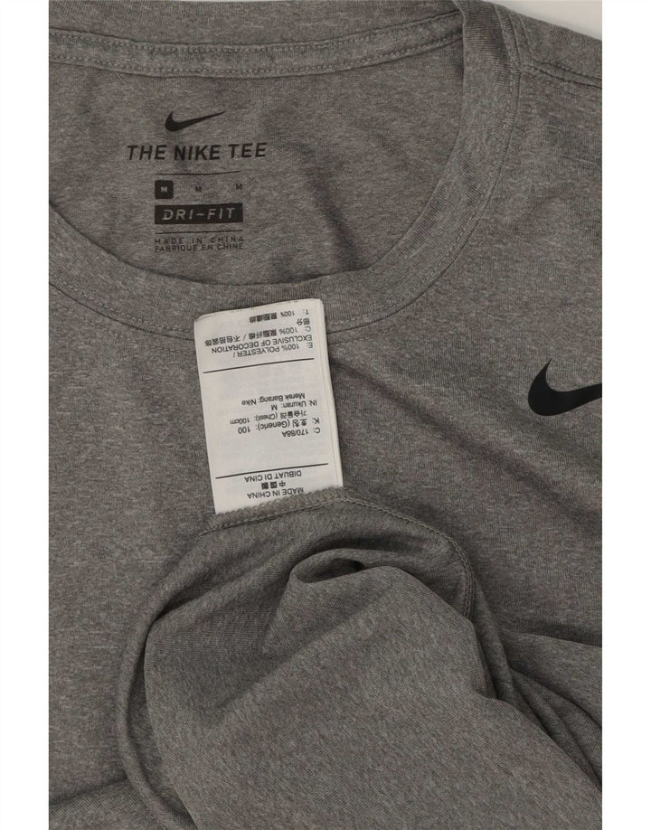 Мужская футболка Nike Dri Fit из полиэстера среднего серого цвета