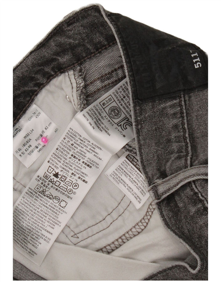 Мужские джинсы Levi's 511 Slim W32 L34 Серые хлопковые