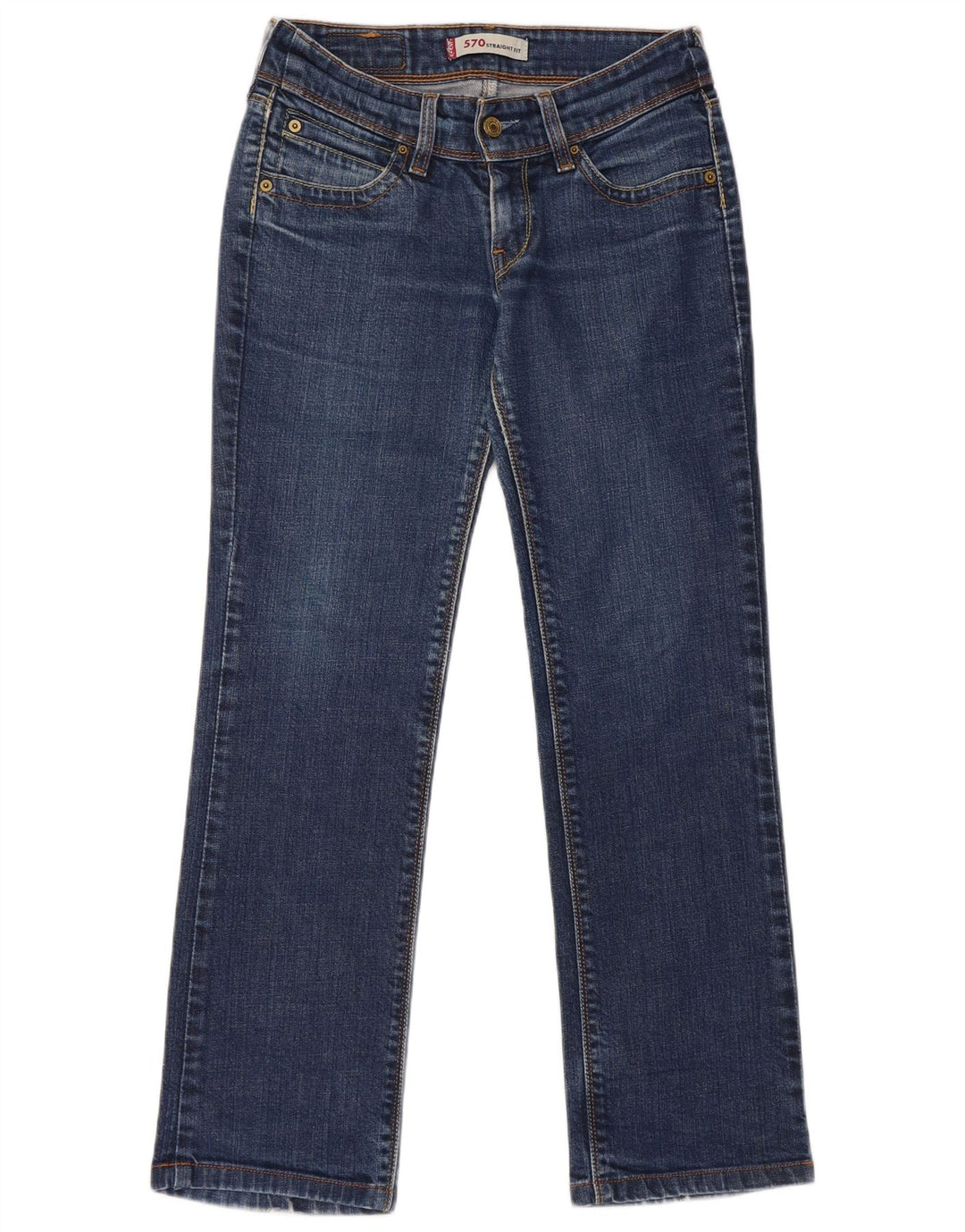 Женские прямые джинсы Levi's 570 W28 L28 синие, хлопок