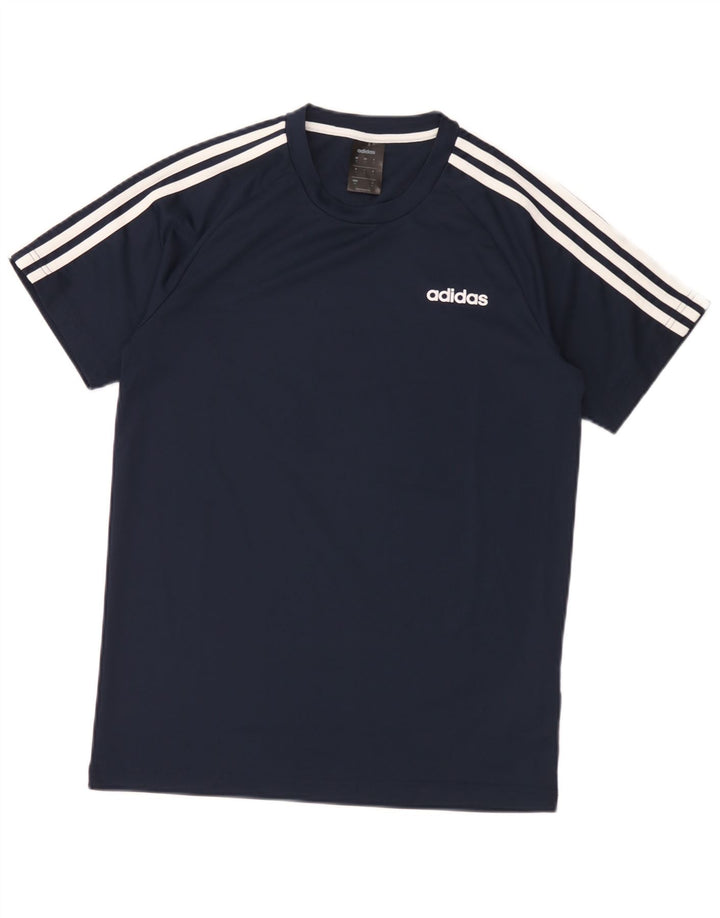Adidas Мужская футболка Climalite Top Small Темно-синий полиэстер