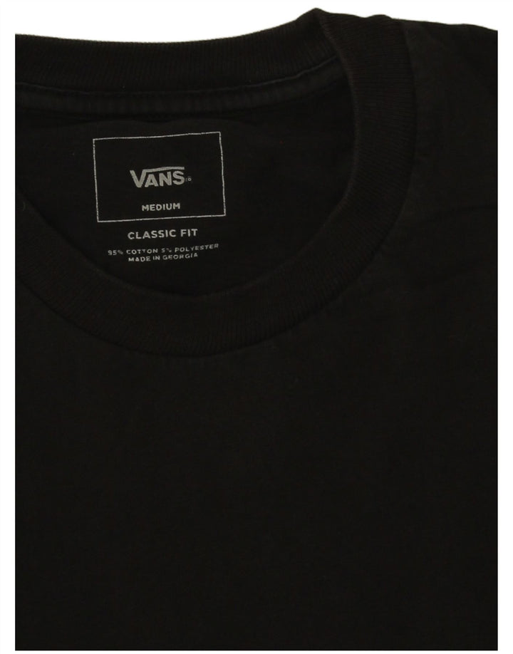 Мужская футболка классического кроя Vans, хлопковый топ среднего черного цвета с цветными блоками