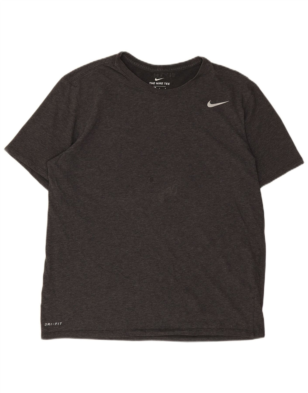 NIKE Mens Athletic Cut T-Shirt Top Large Grey Cotton
