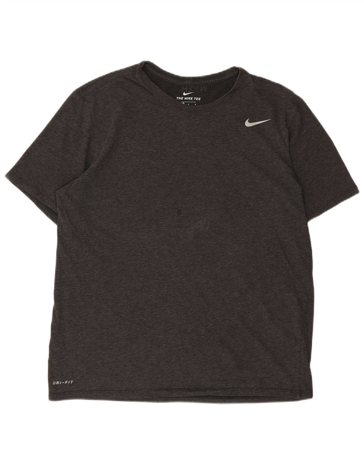 NIKE Mens Athletic Cut T-Shirt Top Large Grey Cotton