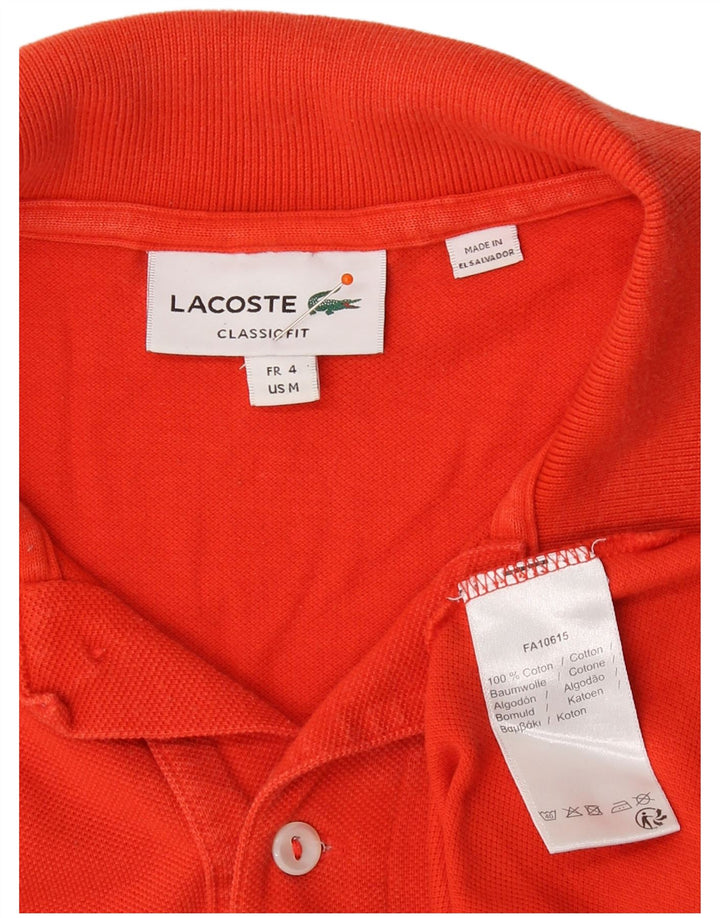 Мужская рубашка поло LACOSTE классического кроя, размер 4, средний оранжевый хлопок