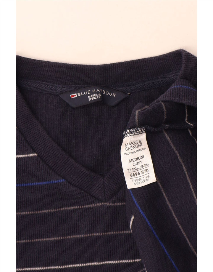Мужской джемпер с v-образным вырезом MARKS & SPENCER UK 38/40, средний темно-синий