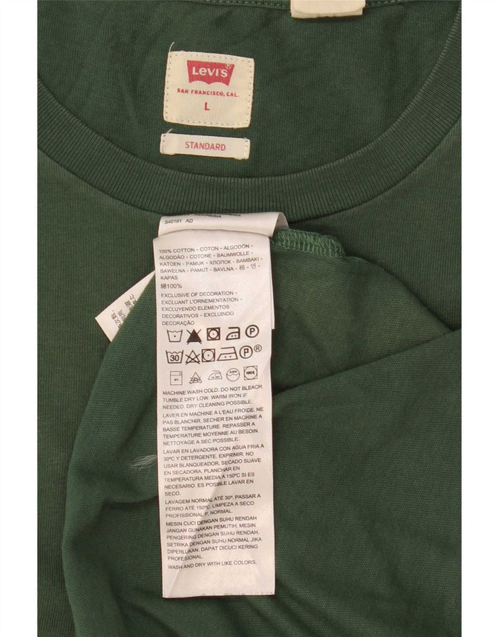 Мужская футболка стандартного кроя Levi's, большой зеленый хлопковый топ