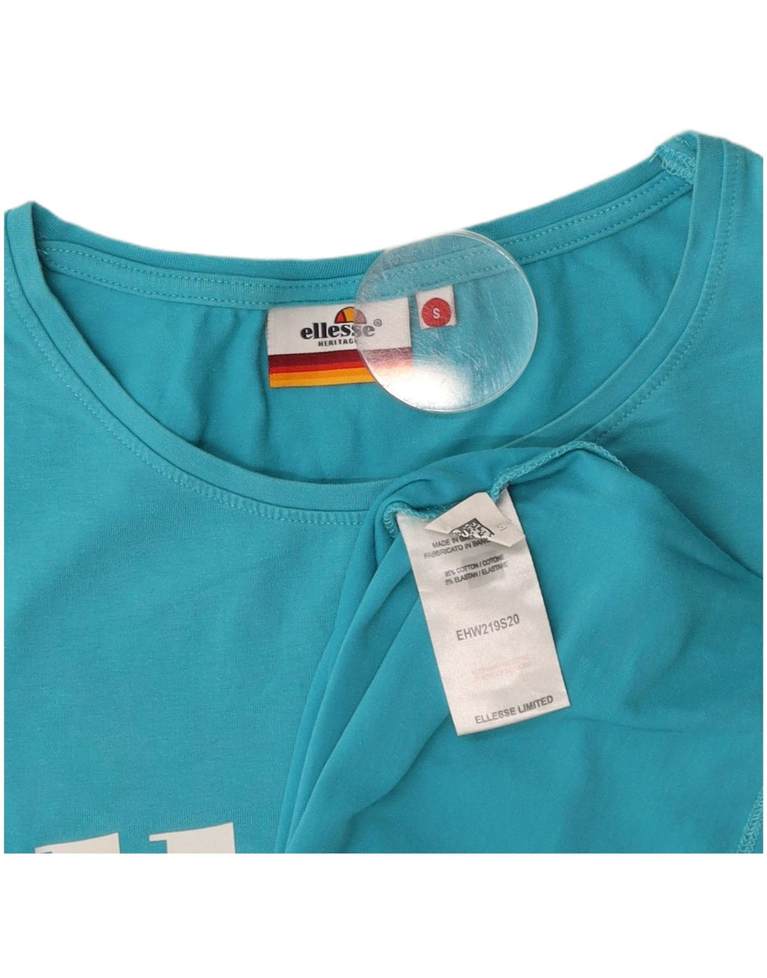 ELLESSE Женская футболка с рисунком Heritage Top UK 10, маленький синий хлопок