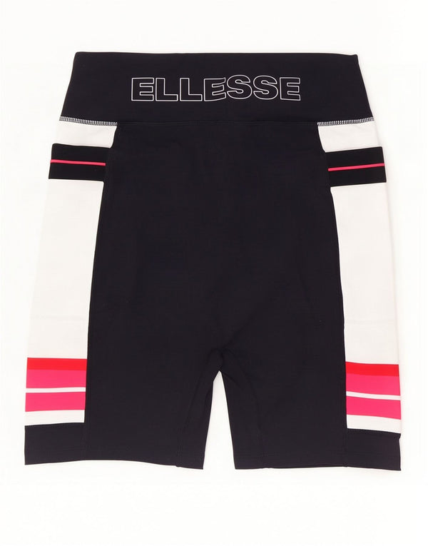 Женские спортивные шорты Ellesse с графическим рисунком UK 12, средние черные цветные блоки