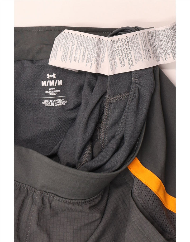 Мужские спортивные шорты с графическим рисунком Under Armour, средний серый полиэстер с цветными блоками