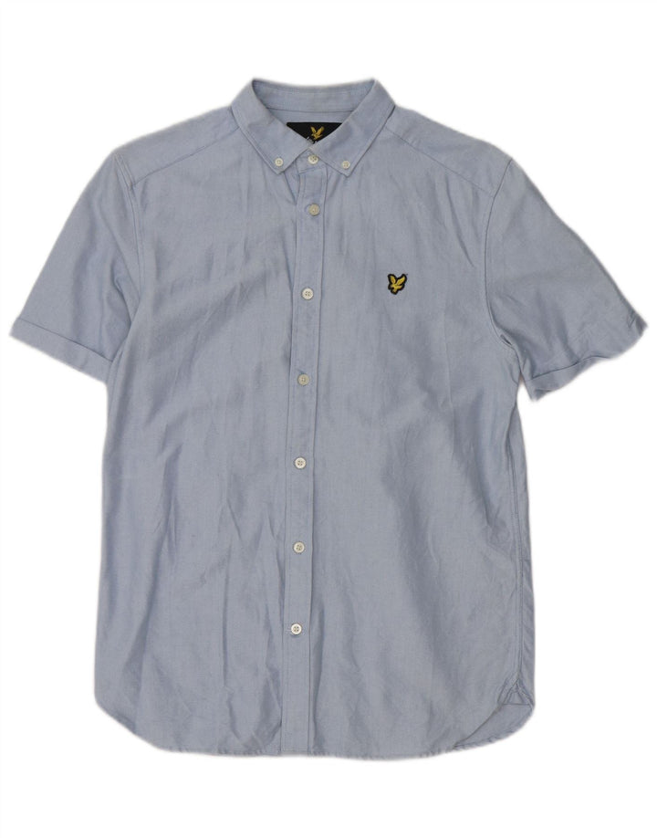 Мужская рубашка с коротким рукавом Lyle & Scott, маленький синий хлопок