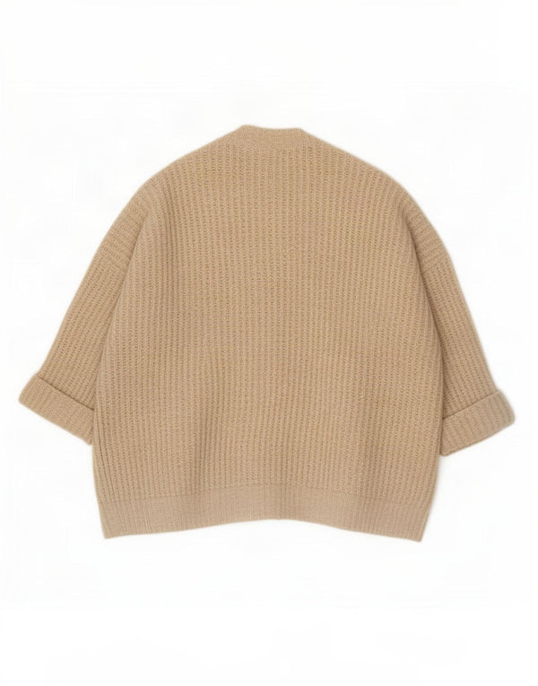 Женский свободный кардиган с открытыми рукавами 3/4 Zara UK 14, средний бежевый