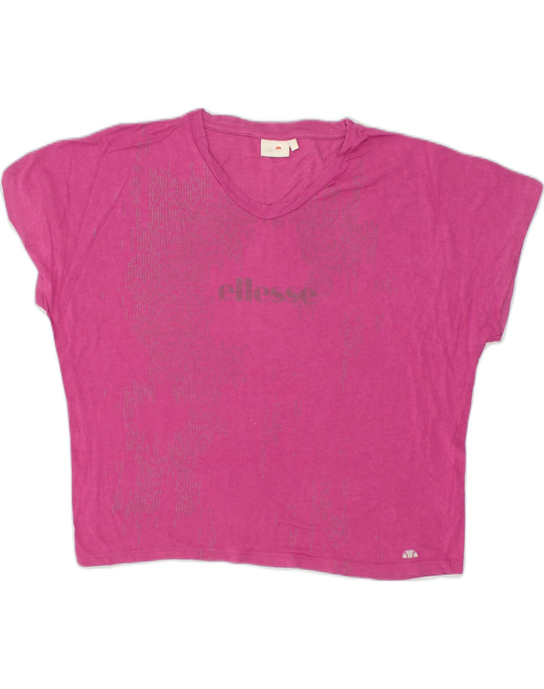 ELLESSE Womens Oversized T-Shirt Top UK 14 Large Pink Cotton | Vintage Ellesse | Thrift | Second-Hand Ellesse | Used Clothing | Messina Hembry 