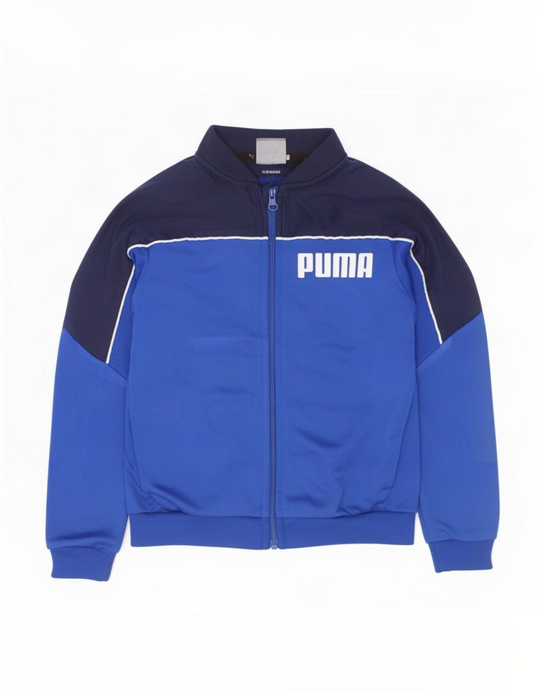 Спортивный костюм Puma для мальчиков с графическим рисунком, верхняя куртка, 2–3 года, синий полиэстер с цветными блоками