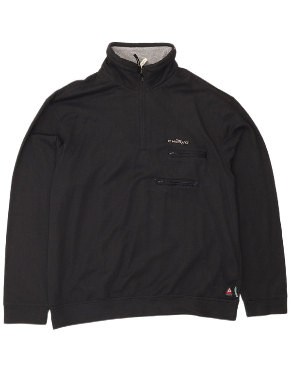 Chervo Мужской свитшот с воротником на молнии IT 58 3XL Черный Полиамид