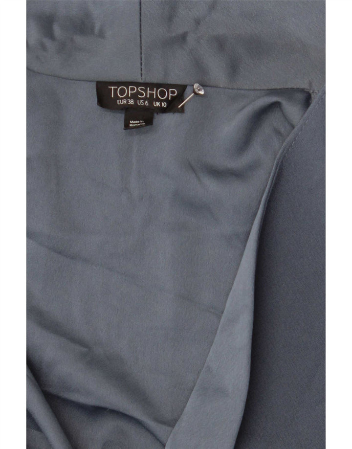 Женский двубортный пиджак Topshop UK 10, маленький синий полиэстер