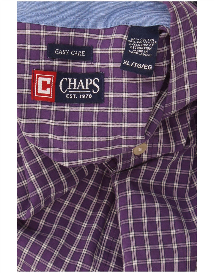 Мужская рубашка Chaps Easy Care XL, фиолетовая клетка в клетку, хлопок