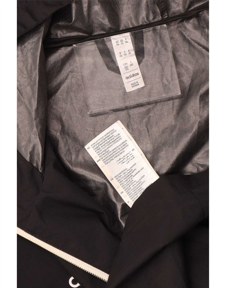 Мужская дождевик с капюшоном Adidas UK 44 2XL Черный полиэстер