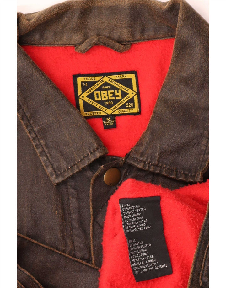 Женская куртка Obey из вощеного хлопка UK 14, хлопок среднего коричневого цвета