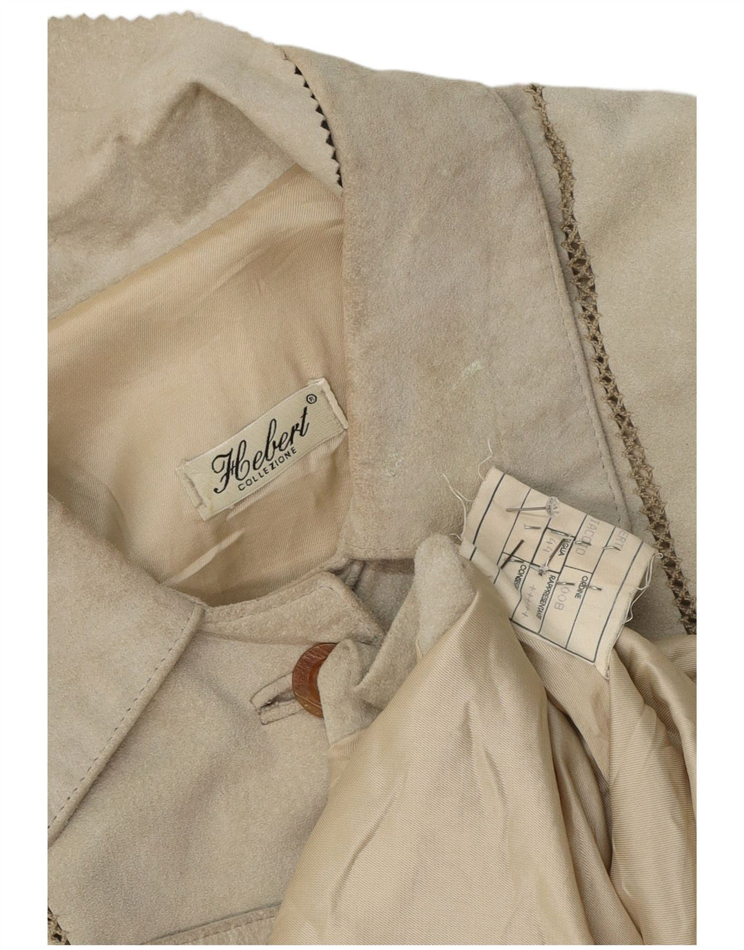 Винтажное женское замшевое пальто IT 44, кожа серого цвета среднего размера