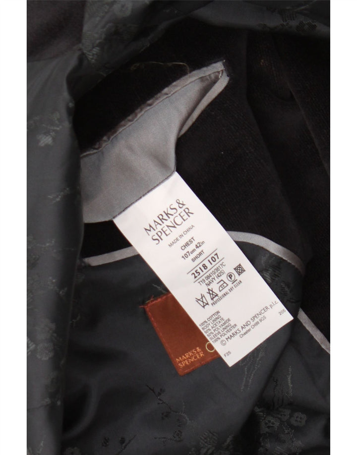 Мужской вельветовый пиджак Marks & Spencer с 2 пуговицами UK 42 XL темно-синий