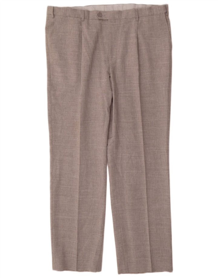 Мужские прямые костюмные брюки Marks & Spencer W42 L33 серые из полиэстера