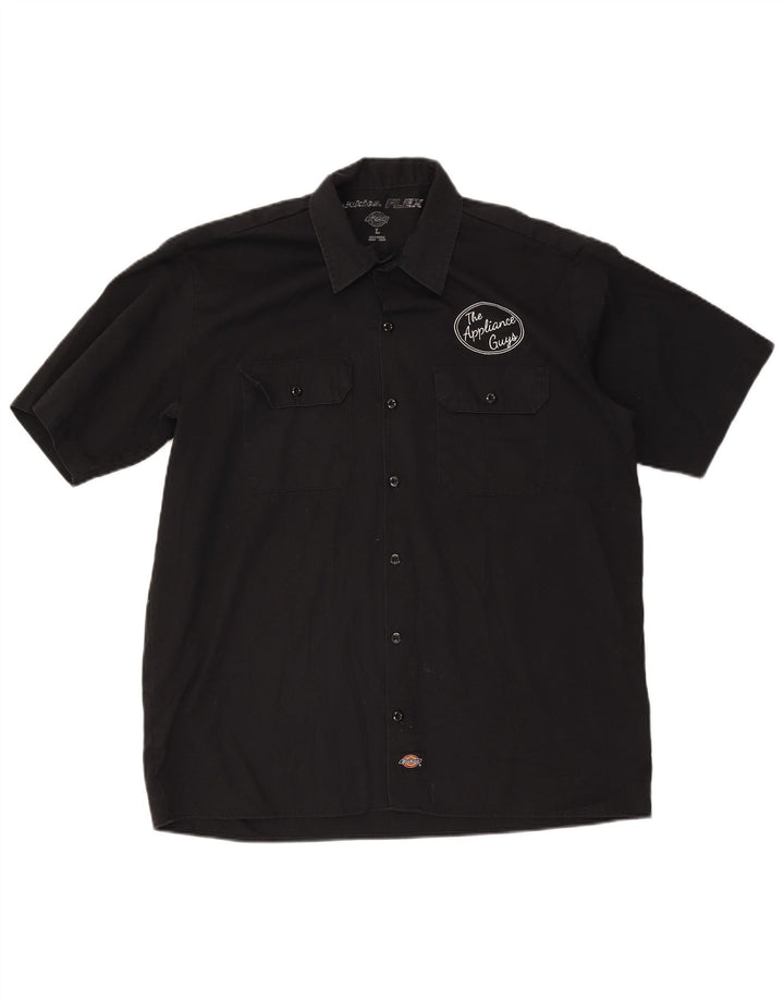 Мужская рубашка Dickies с коротким рукавом и рисунком, большая черная, полиэстер