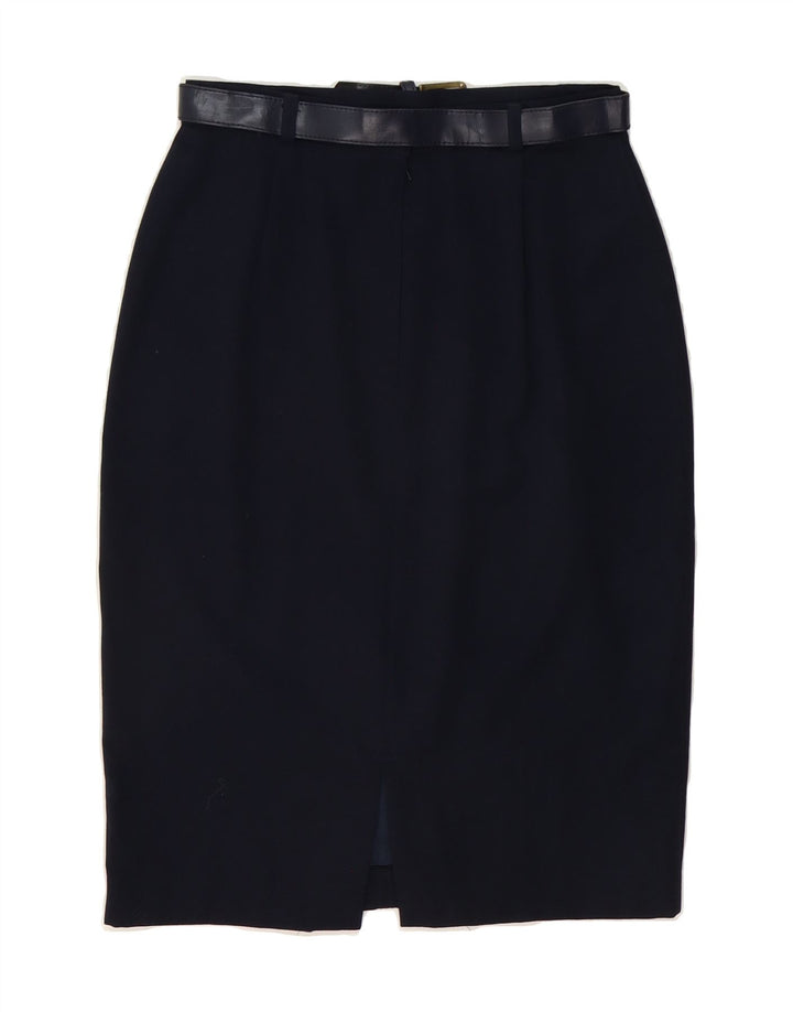 VINTAGE Womens Pencil Skirt IT 44 Medium W30  Navy Blue Wool Vintage Vintage and Second-Hand Vintage from Messina Hembry 