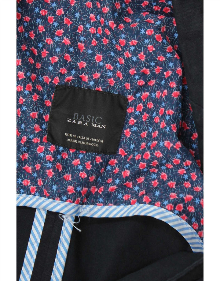 Мужской пиджак на двух пуговицах Zara UK 38, средний темно-синий