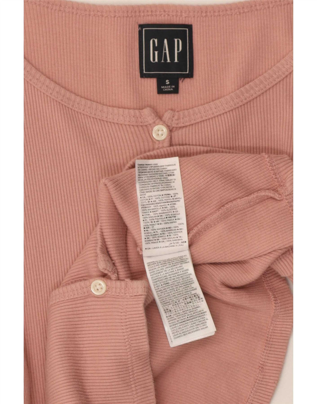 Женский укороченный топ Gap с длинным рукавом UK 8, маленький розовый хлопок