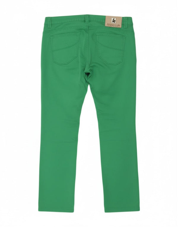 SIVIGLIA Женские прямые повседневные брюки W28 L27, зеленый хлопок