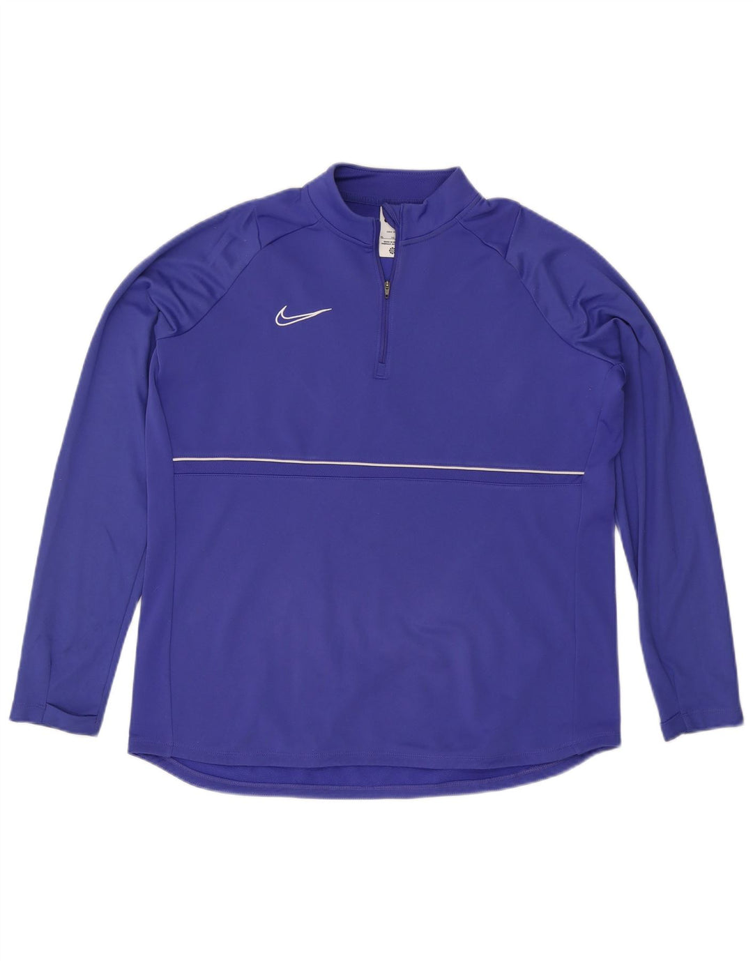 Мужской пуловер с воротником на молнии NIKE Dri Fit XL, синий полиэстер