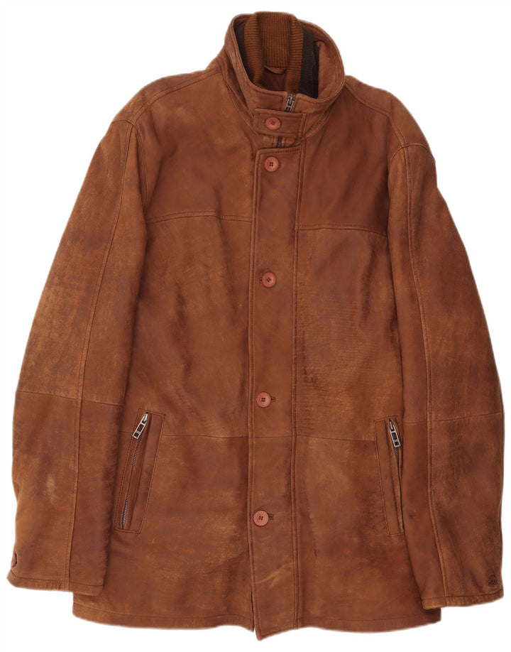 Мужская кожаная куртка Ashwood UK 46 3XL Коричневая кожаная