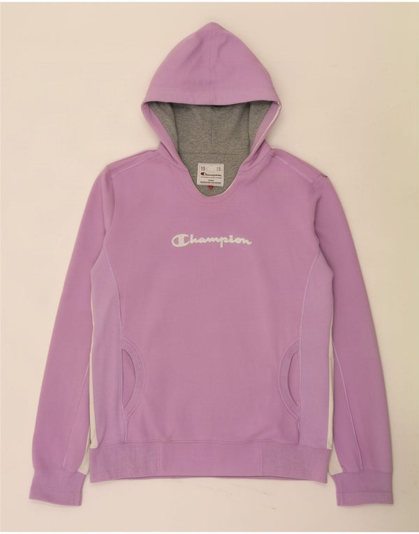 Champion Womens Heritage Classics Hoodie Jumper UK 18 XL Фиолетовый цветной блок
