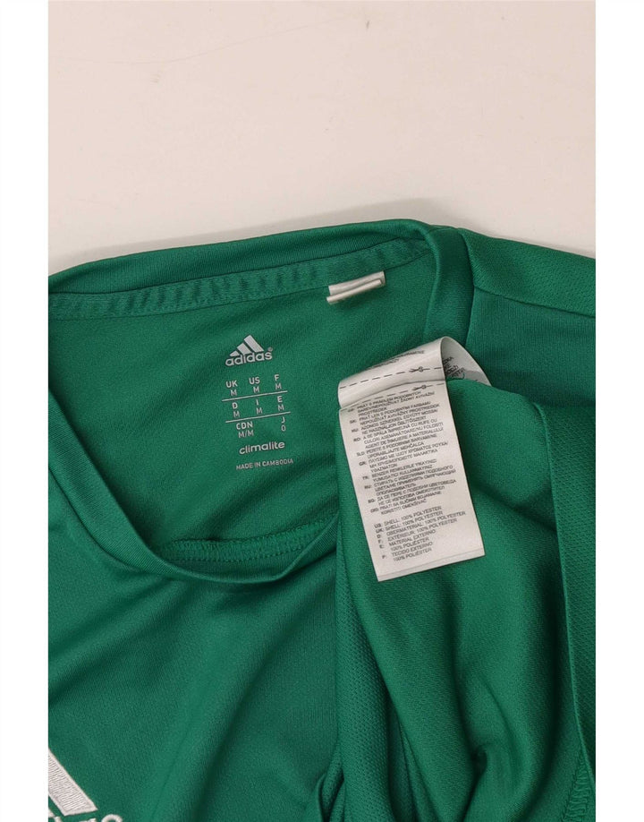Adidas Мужская футболка Climalite Верх среднего зеленого цвета из полиэстера