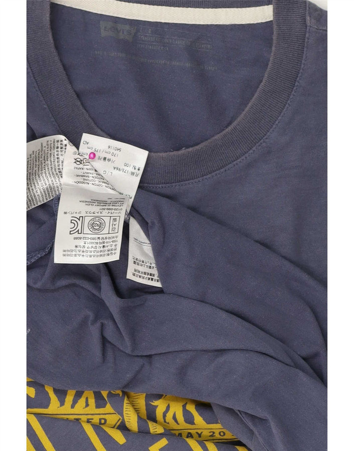 Мужская футболка с рисунком Levi's, большой синий хлопок