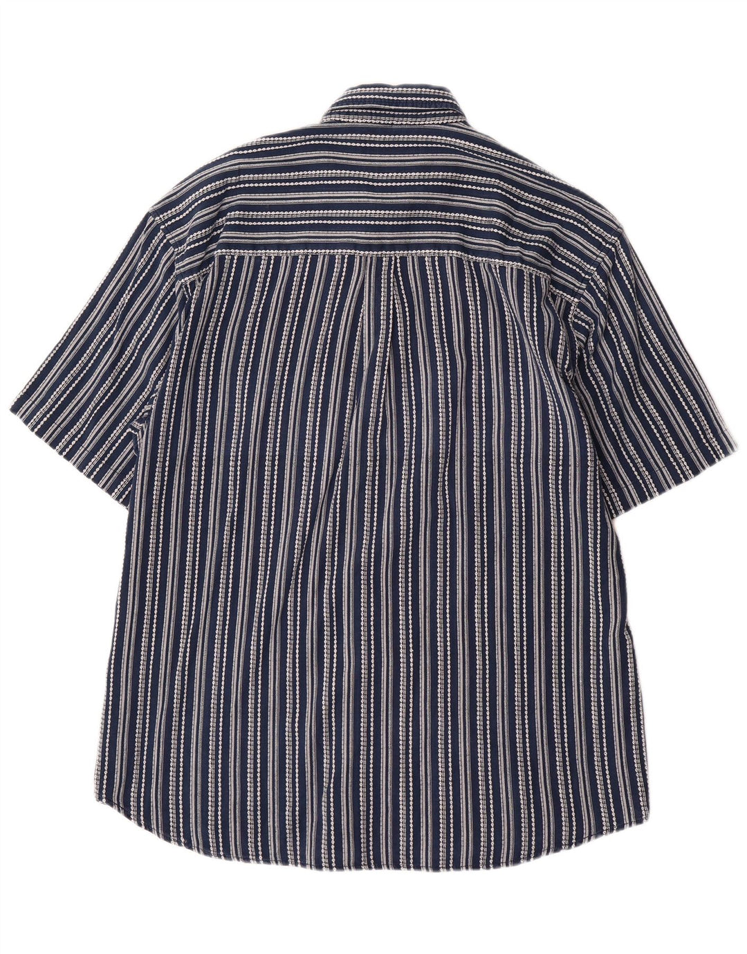 VINTAGE Мужская рубашка Steve с коротким рукавом XL, темно-синяя полосатая хлопковая рубашка