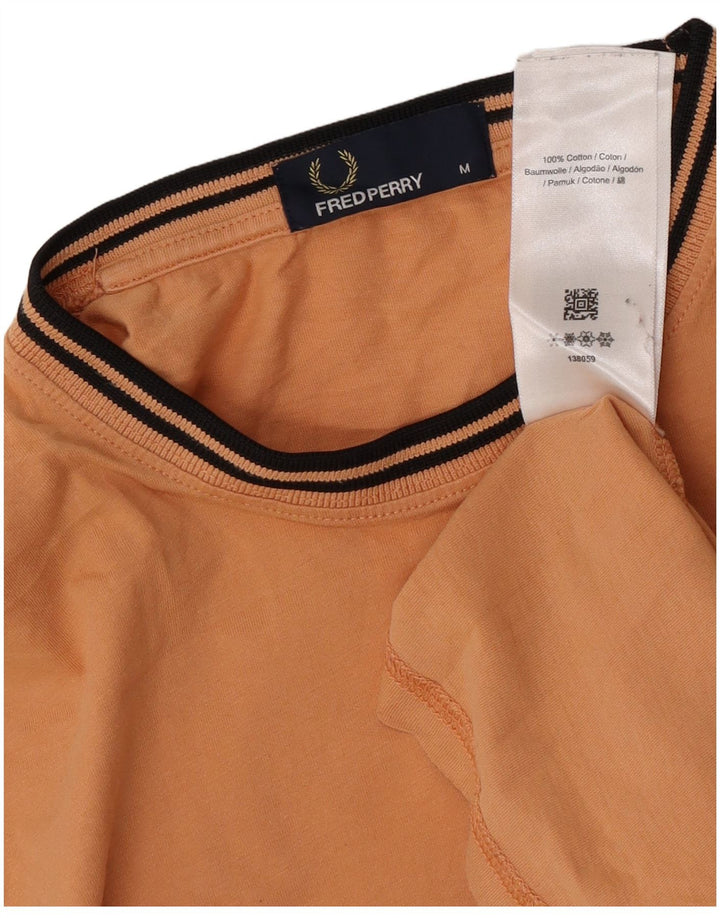 Мужская футболка Fred Perry из хлопка в оранжевую полоску среднего размера