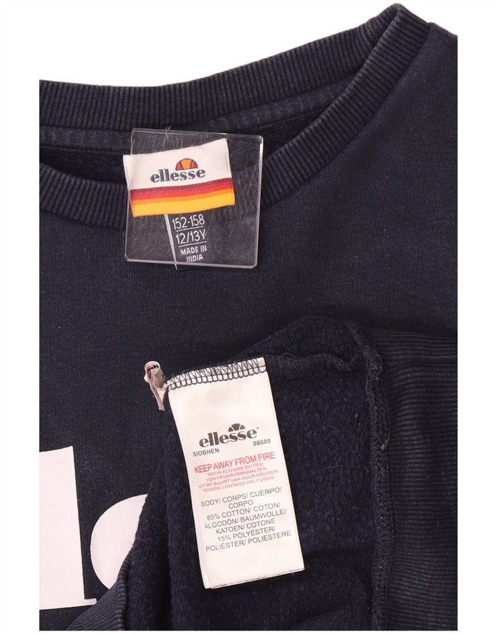 Свитшот Ellesse с рисунком для мальчиков, 12-13 лет, темно-синий, хлопок