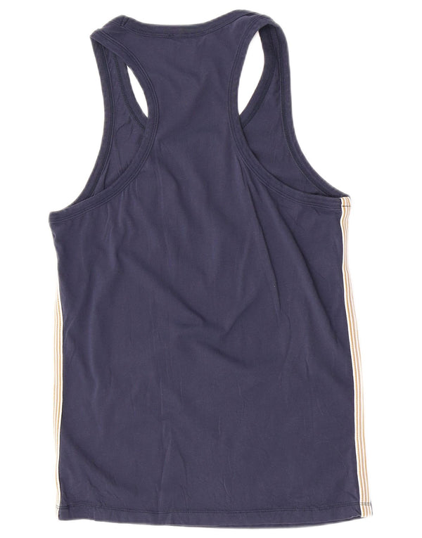Trussardi Womens Graphic Vest Top UK 14 Large Navy Blue