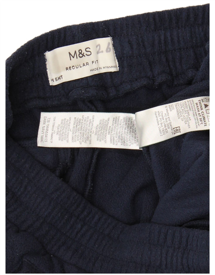 MARKS & SPENCER Womens Fleece Tracksuit Trousers UK 14 Medium  Navy Blue