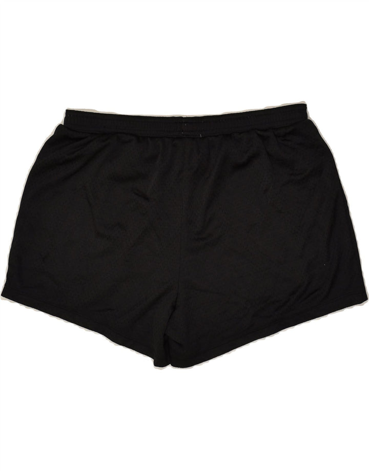 CHAMPION Womens Sport Shorts UK 16 Large Black Polyester | Vintage Champion | Thrift | Second-Hand Champion | Used Clothing | Messina Hembry 