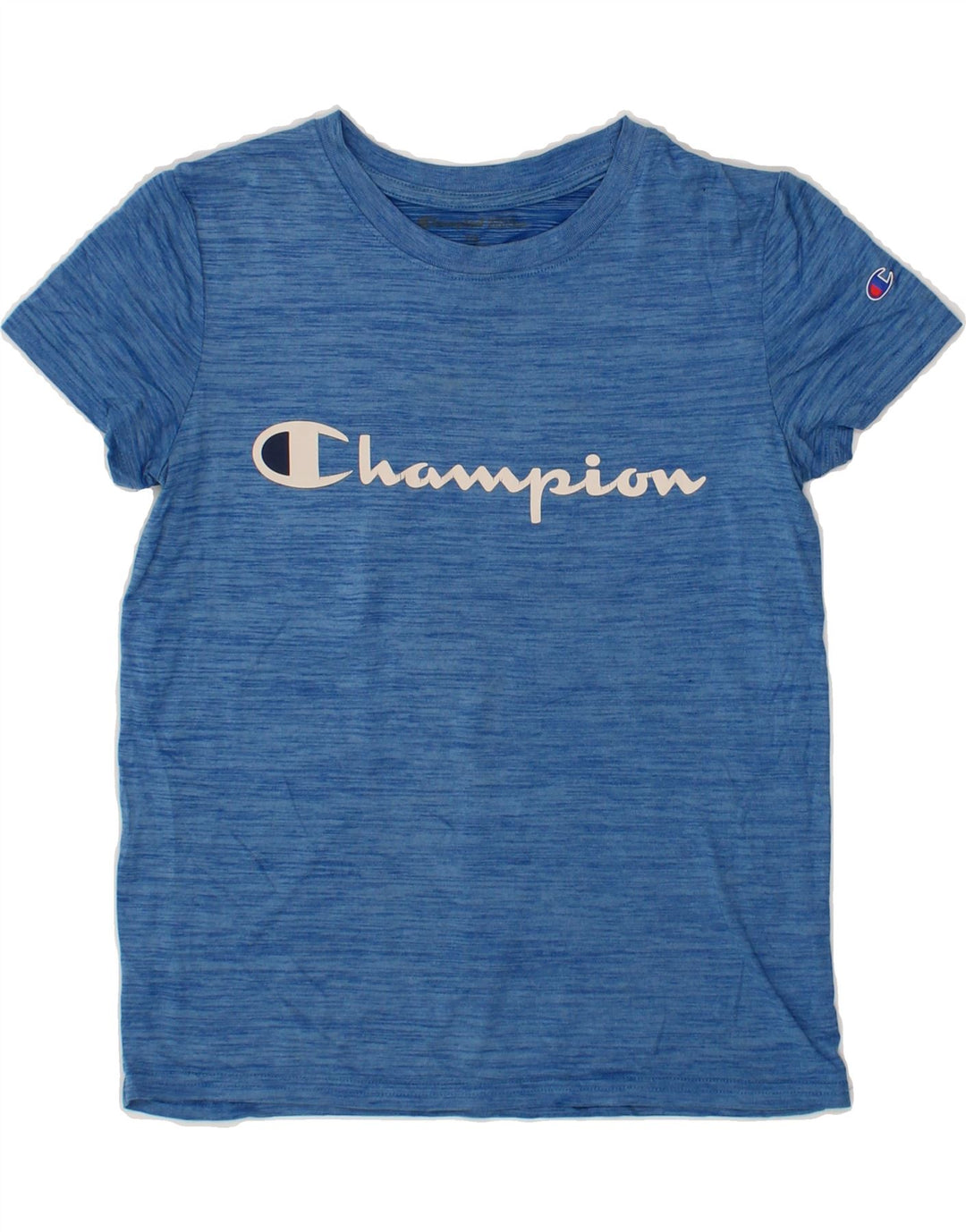 CHAMPION Boys Graphic T-Shirt Top 7-8 Years Blue Flecked Vintage Champion and Second-Hand Champion from Messina Hembry 