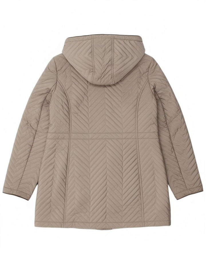 Женское стеганое пальто Dkny UK 16, большое серое